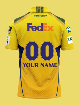 CSK 2025 Jersey Pre Release - 5 Stars - With Name And Number - Image 2