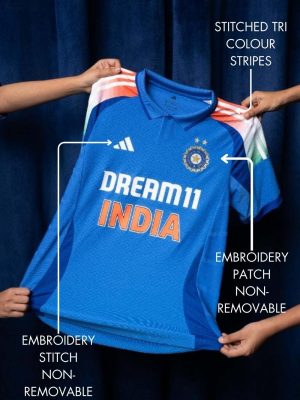 Team India CT Jersey 2025 Tri Color Gradient Premium Jersey  - With Name And Number - Image 3