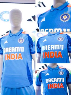 Team India CT Jersey 2025 Tri Color Gradient Premium Jersey  - With Name And Number - Image 4