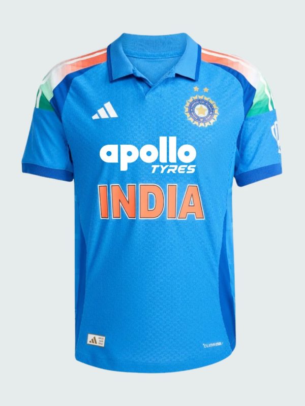 Teehub – Team India ODI Jersey – Apollo Tyres – Custom Name & Number Team India ODI Jersey Apollo Tyres edition in sky blue with custom name and number, premium Teehub cricket fanwear.
