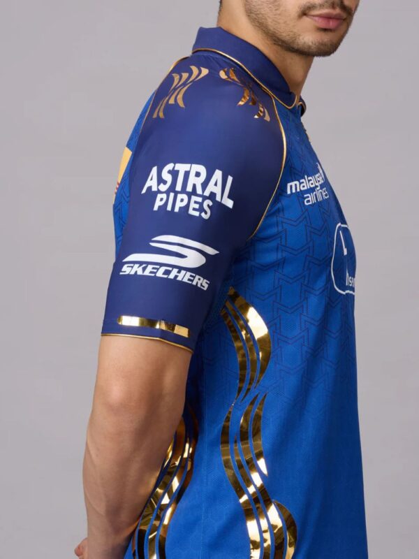 Mumbai Indians Jersey 2026 With Name And Number - Premium Shining Golden 4 Mumbai Indians Jersey 2026 side 2