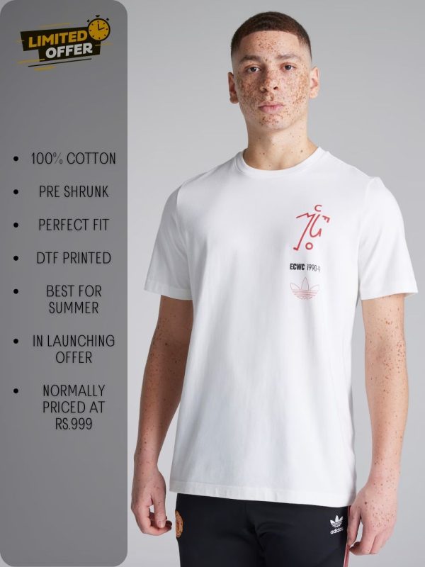 Comfortable retro Manchester United 1991 cotton t-shirt in white.