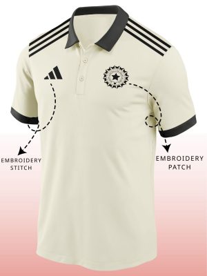 Off-white Team India polo t-shirt with black collar