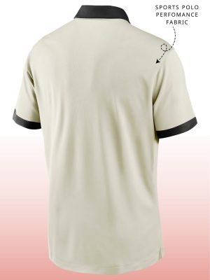 Stylish off-white Team India polo with contrasting black collar teehub india polo