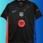 Black Barcelona 2024 away jersey with gradient crest