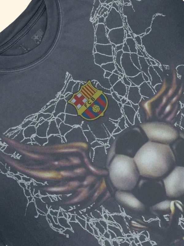 FCB spray logo t-shirt in acid wash grey teehub