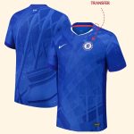 Chelsea 2025-26 home jersey front view on mannequin