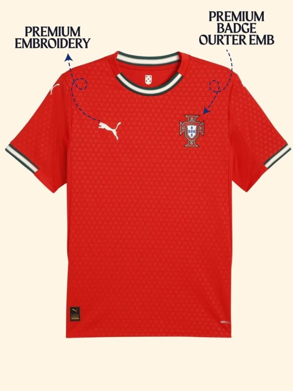 Portugal 2025/26 football jersey front view red color - Portugal jersey teehub