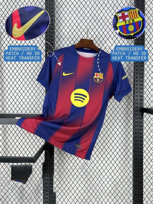 barcelona jersey 2526 FC Barcelona players wearing the new 2025/26 kit in a promo shoot
