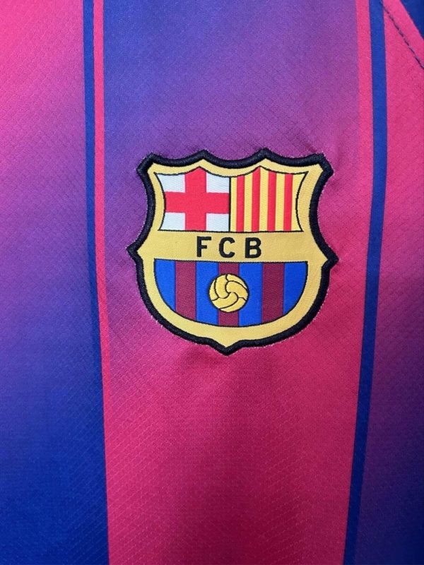 Front view of the FC Barcelona 25/26 away jersey with bold color accents