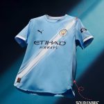 Front view of the Manchester City 2025-26 home fan jersey featuring signature sky blue design.