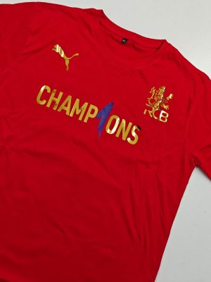 RCB WINNING TEE - PREMIUM COTTON - GOLDEN AND BACK FULL PRINT - Image 3