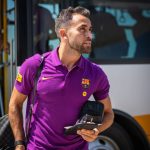 Barcelona polo t-shirt with embroidered badge and collar design