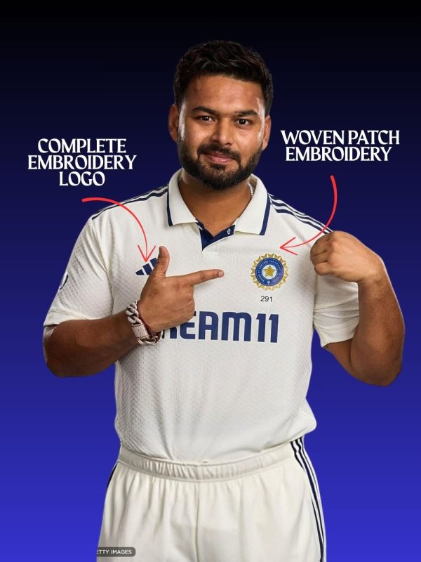 TeeHub India Test cricket jersey front view Adidas white