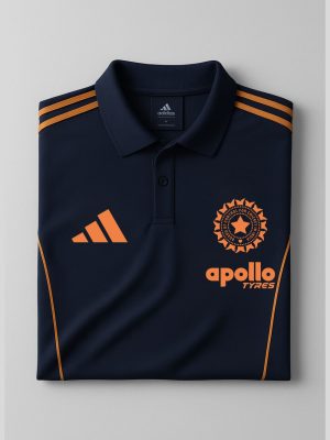 Indian cricket team new travel polo blue orange jersey only on Teehub