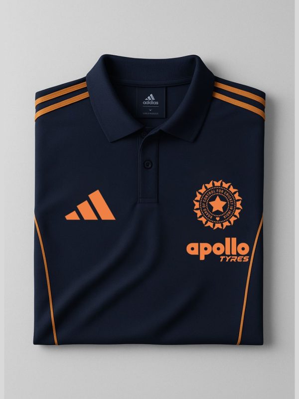 Indian cricket team new travel polo blue orange jersey only on Teehub