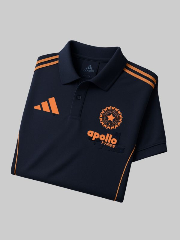Exclusive Team India travel polo shirt blue orange edition Teehub store