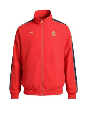 Royal Challengers Bengaluru red jacket, stylish fanwear with zipper and sporty fit, exclusive on Teehub.