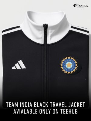 team india travel jacket black 2023 edition
