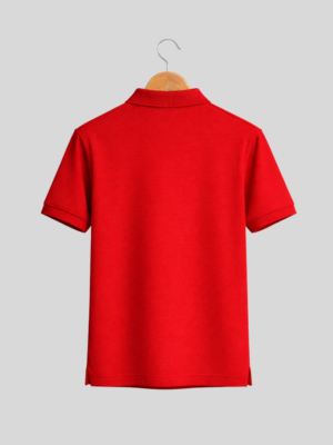 plain polo tshirt red back
