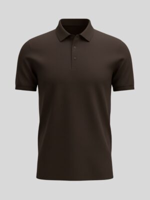 Plain Polo T Shirt - Chocolate Brown