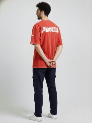 F1 Ferrari Acid Wash T Shirt - Red 8 Ferrari oversized acid wash t-shirt F1 merch India | premium cotton tee