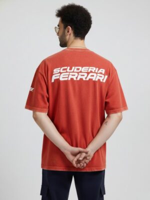 F1 Ferrari Acid Wash T Shirt - Red 6 Lewis Hamilton Ferrari acid wash t-shirt oversized fit | premium F1 merch