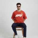 Ferrari F1 acid wash oversized t-shirt inspired by Lewis Hamilton | F1 merch India