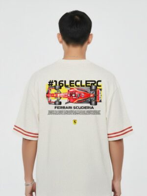 Ferrari F1 printed t-shirt with racing-inspired design, stylish Formula 1 merch for Ferrari fans in India, available on Teehub