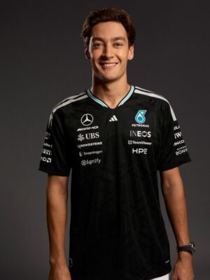 Mercedes F1 driver tee sports honeycomb fabric F1 merch in India Teehub