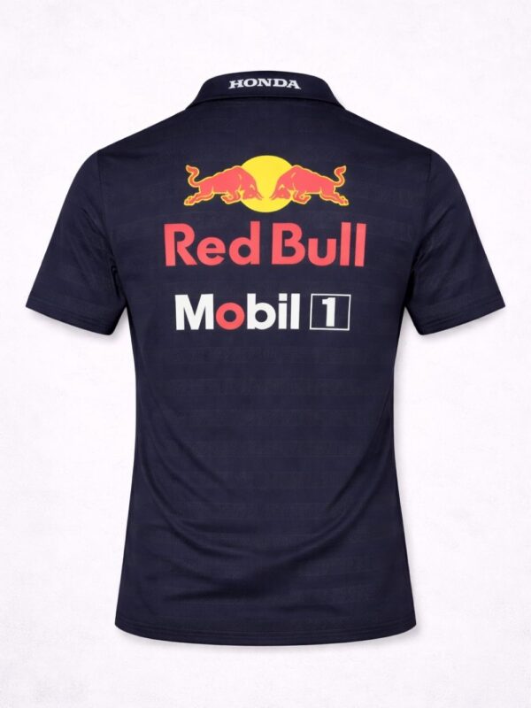 Red Bull Racing inspired polo t-shirt 2025 with motorsport styling, premium finish, exclusive Indian availability on Teehub