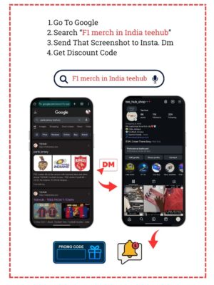 Red Bull F1 2025 polo t-shirt showcasing racing aesthetics and premium quality fabric, official style merch available only on Teehub India