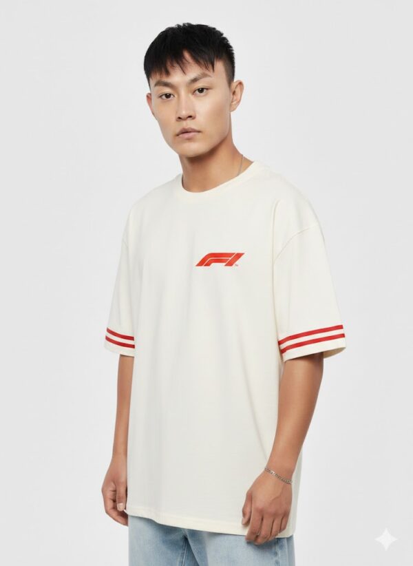 Ferrari printed t-shirt featuring bold racing graphics inspired by Scuderia Ferrari, premium Ferrari merch for F1 fans in India