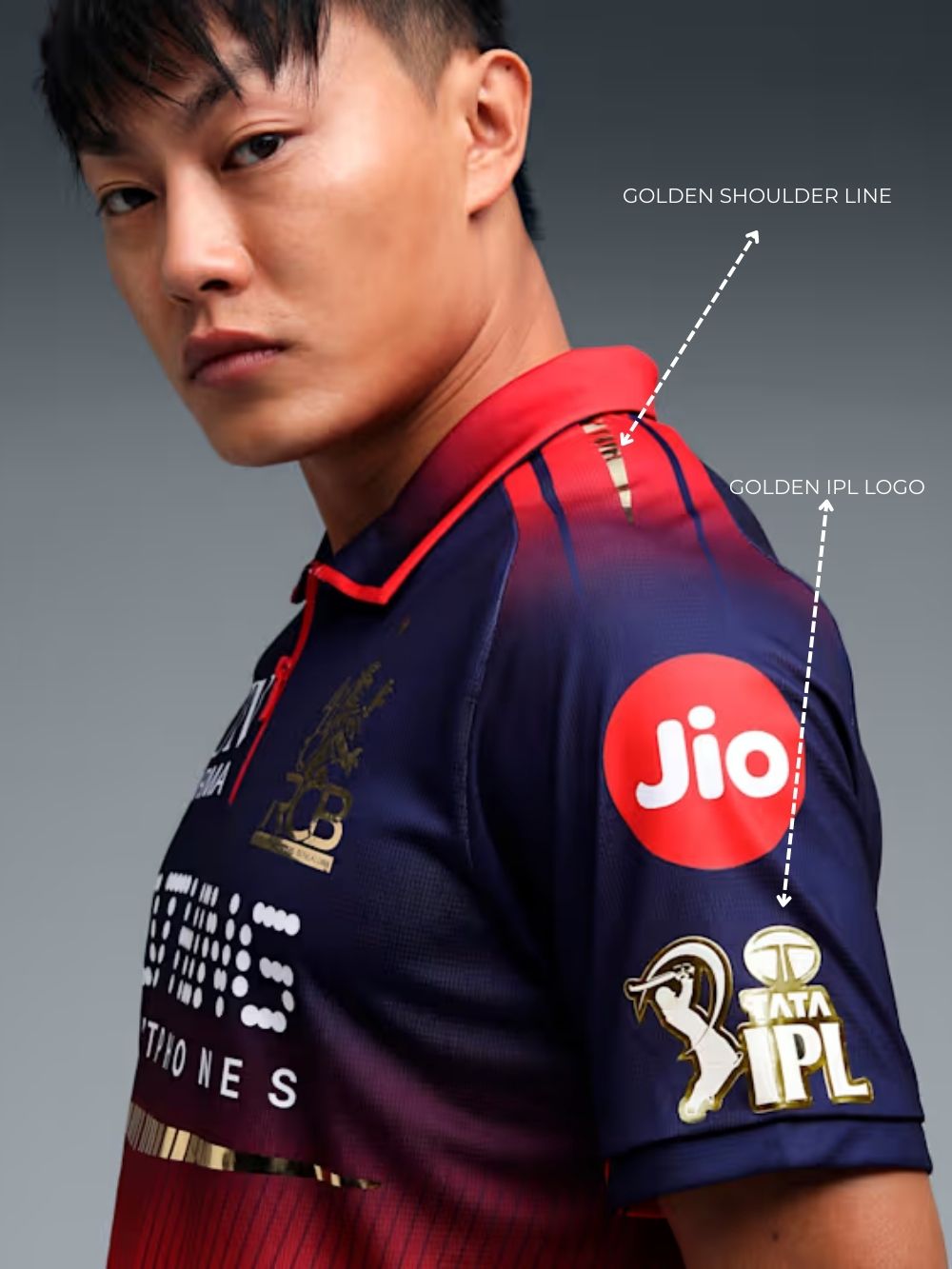 RCB Jersey 2026 With '1' Star - NOTHING JERSEY | Name & Number - TEEHUB