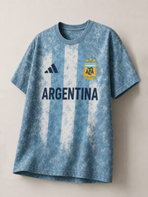 Argentina Acid Wash Oversized T-Shirt made from 100% premium cotton with vintage wash finish and relaxed fit, available only on TeeHub.