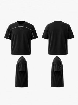 One8 Virat ARC T-Shirt - BLACK 9 One8 Virat ARC lifestyle T-shirt with premium cotton, soft feel, bold front graphic, available exclusively on TeeHub.