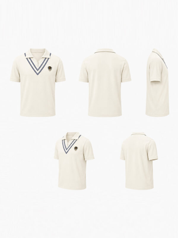 One8 Off White Polo T Shirt - VIRAT EDITION 4 Premium One8 Virat Polo T-Shirt with classic collar, breathable cotton material, comfortable regular fit, available exclusively on TeeHub.