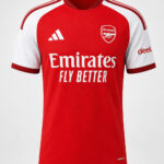 rsenal FC 26/27 Home Jersey with customized name and number, premium soft sports fabric, regular fit, available only on TeeHub.