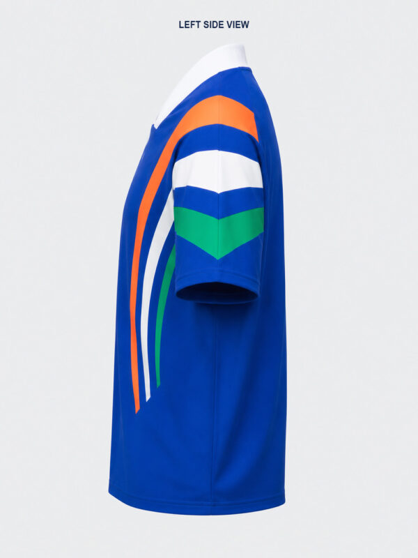 Team Indian Shoulder Tricolor T Shirt 2 Exclusive Team India Shoulder Tricolor V-neck cricket jersey from TeeHub for Indian cricket fans.