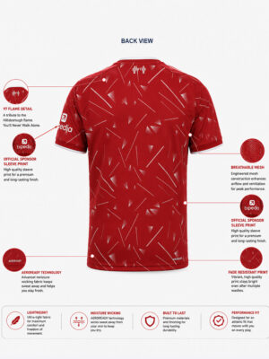Liverpool FC 26/27 Home Jersey | Name And Number Edition 12 Liverpool FC Home Jersey 26/27 with regular fit, premium sports fabric, and custom name printing, exclusive to TeeHub.