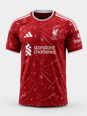 Liverpool FC 26/27 Home Jersey with customized name and number, premium soft sports fabric, regular fit, available only on TeeHub.