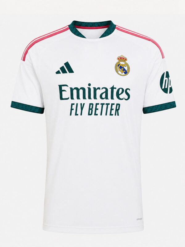 Real Madrid 26/27 Home Jersey with customized name and number, premium soft sports fabric, regular fit, available only on TeeHub.