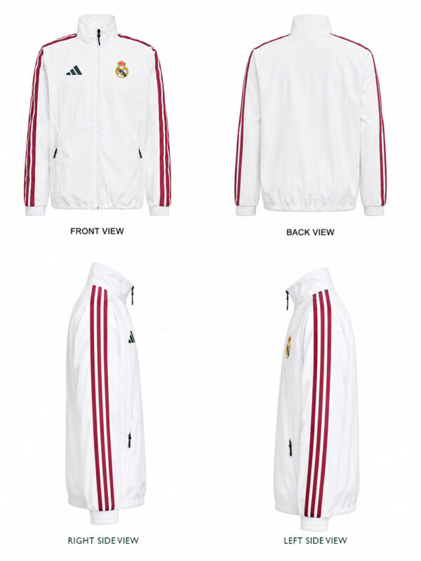 Real Madrid full zip anthem jacket with regular fit and premium sports fabric available at TeeHub.
