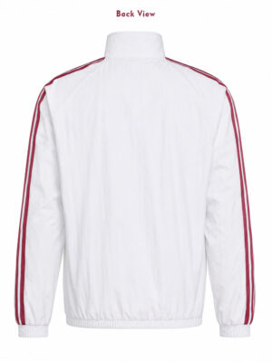 Premium Real Madrid Anthem Jacket with front zipper and stand-up collar available only on TeeHub.