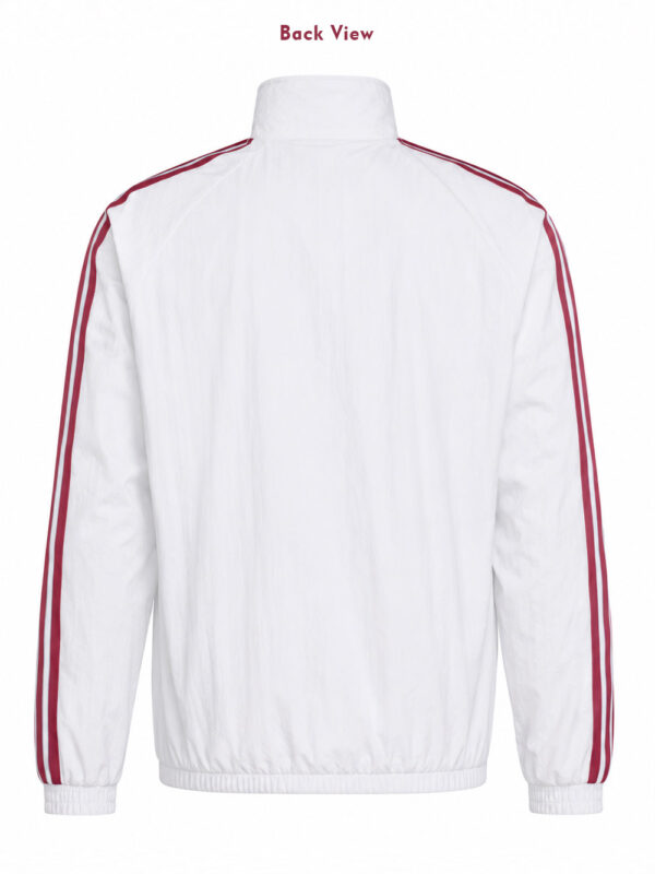 Premium Real Madrid Anthem Jacket with front zipper and stand-up collar available only on TeeHub.