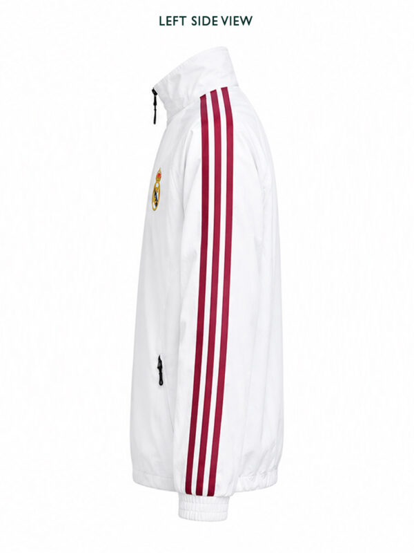Exclusive Real Madrid Anthem Jacket featuring premium sports fabric and full front zipper by TeeHub.