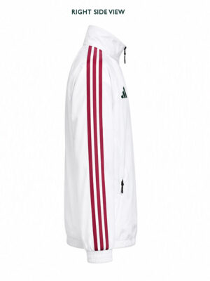 Real Madrid stand-up collar sports jacket with front zipper and premium fabric by TeeHub.