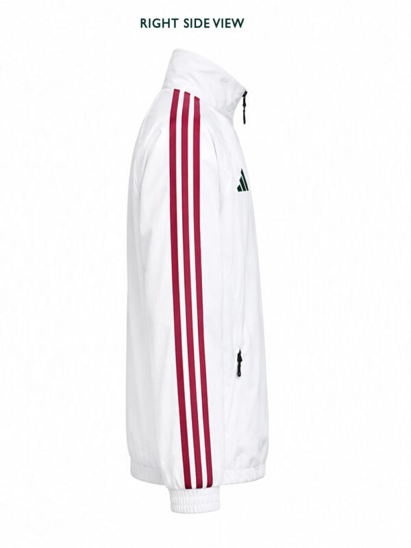 Real Madrid stand-up collar sports jacket with front zipper and premium fabric by TeeHub.