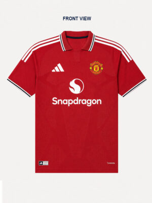 Premium Manchester United 2026/27 Home football jersey with personalized name and number, soft performance fabric from TeeHub.