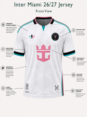 Inter Miami 26/27 football jersey premium sports apparel available on TeeHub.